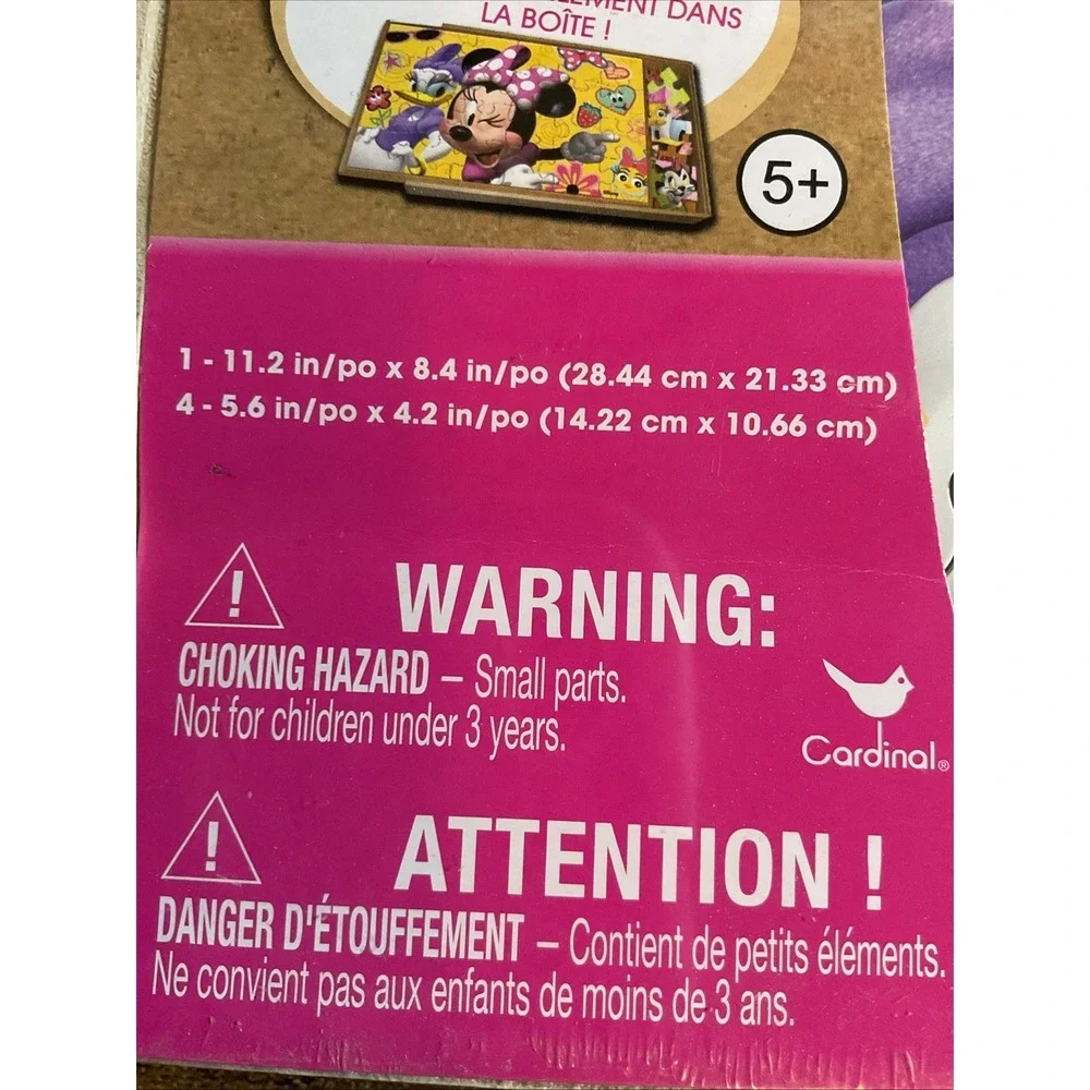 Minnie Mouse Puzzle Set of 5 Wood Puzzles Disney Junior Kids Present In Wood Box